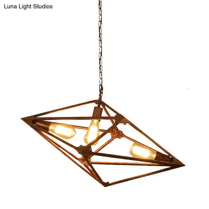 Lámpara de techo rústica vintage para comedor - Metálica, 2/3 luces - 30,5 cm/70 cm de ancho