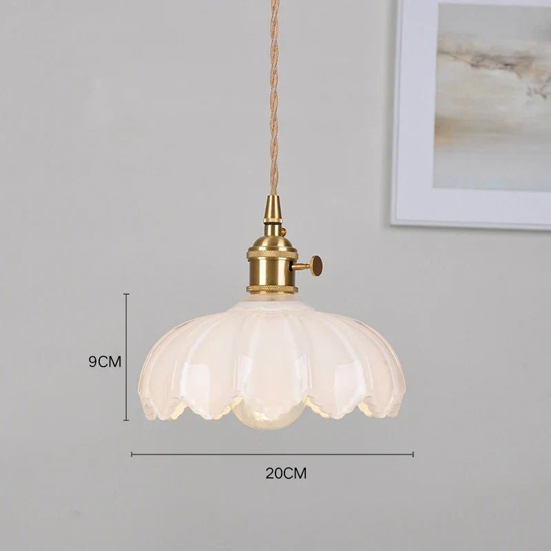 Vintage Shanghai Glass Pendant Light in Green or White - Decorbites