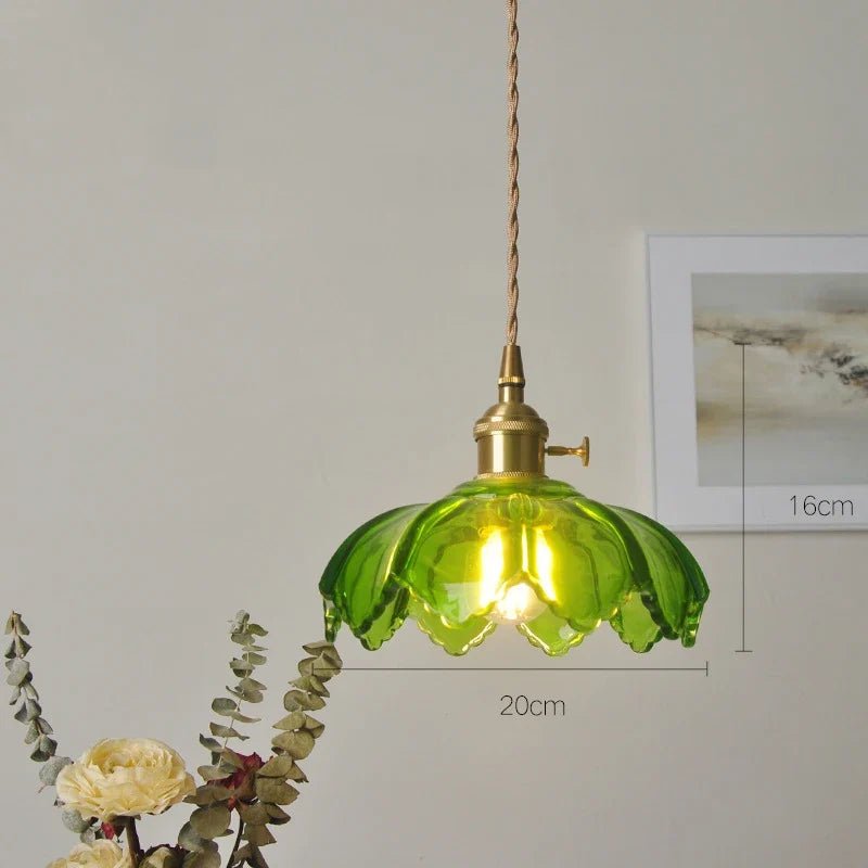 Vintage Shanghai Glass Pendant Light in Green or White - Decorbites