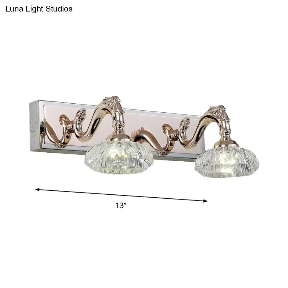 Vintage silver crystal wall lamp with silver finish and faceted glass shades for 110v-120v or 220v-240v use