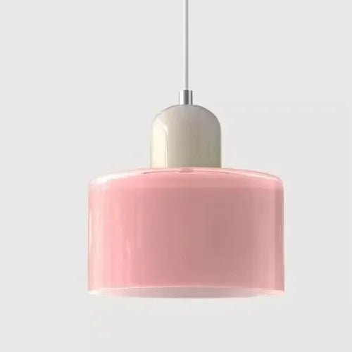Vintage Stained Glass Mini Pendant Light in Pink Green White - Decorbites