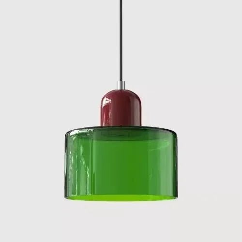 Vintage Stained Glass Mini Pendant Light in Pink Green White - Decorbites