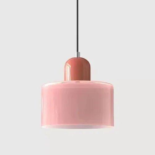 Vintage Stained Glass Mini Pendant Light in Pink Green White - Decorbites