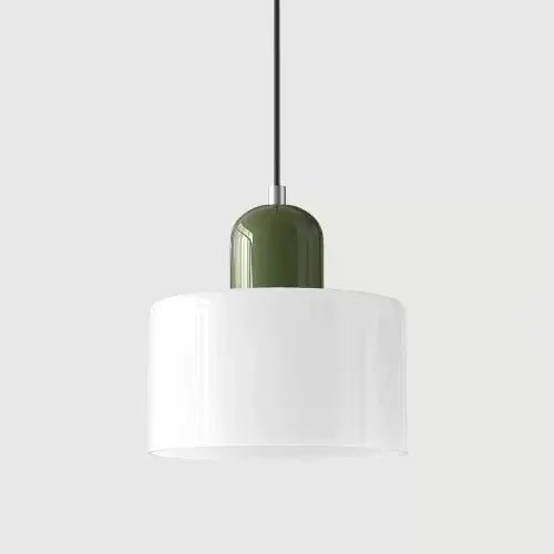 Vintage Stained Glass Mini Pendant Light in Pink Green White - Decorbites