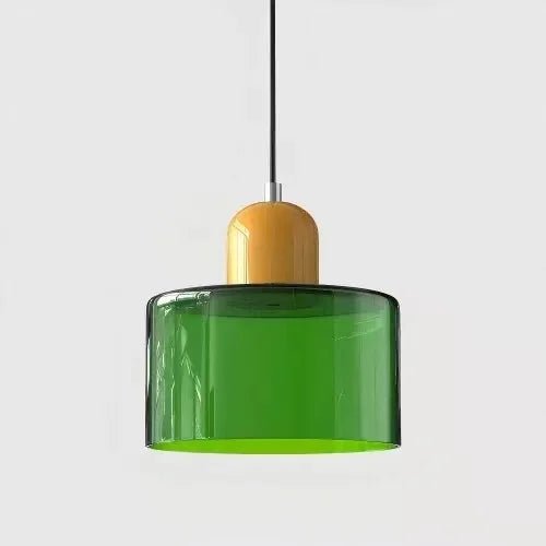 Vintage Stained Glass Mini Pendant Light in Pink Green White - Decorbites