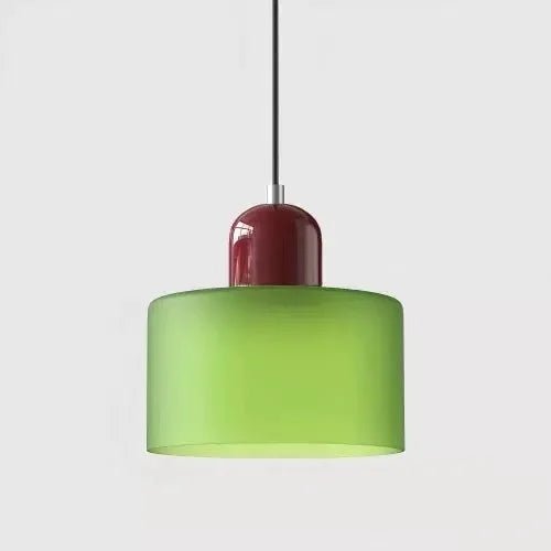 Vintage Stained Glass Mini Pendant Light in Pink Green White - Decorbites