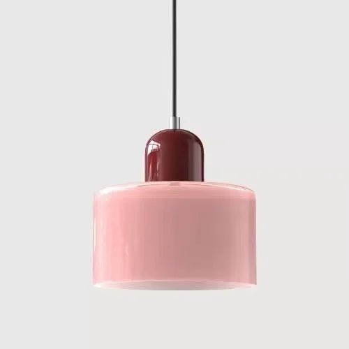 Vintage Stained Glass Mini Pendant Light in Pink Green White - Decorbites