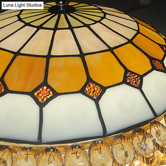 DecorBites™ DecorBites™ Vintage Stained Glass Round Flushmount Light with 1 Bulb - 16" or 19.5" Width