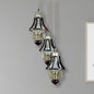 Vintage-Style Bell Caged Pendant Ceiling Light: Black Metal with Crystal Accent - Elegant Dining Room Fixture