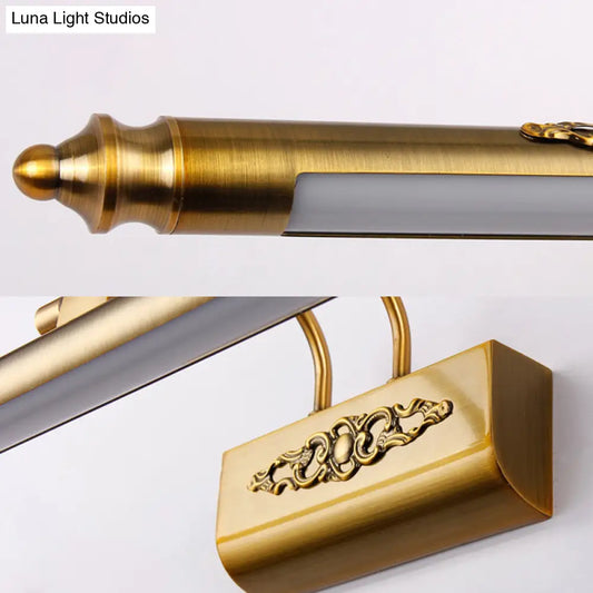 DecorBites™ DecorBites™ Vintage Style Bronze Carved Vanity Lighting Fixture - Warm/White LED Wall Sconce Lamp