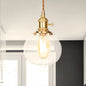 Vintage-Style Globe Pendant Light with Clear Glass Finish - Ideal Foyer Hanging Fixture