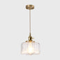 Vintage Style Single-Bulb Hanging Lamp: Textured Glass Pendant in Gold - Elegant Lighting Fixture