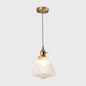 Vintage Style Single-Bulb Hanging Lamp: Textured Glass Pendant in Gold - Elegant Lighting Fixture