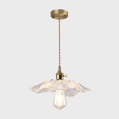 Vintage Style Single-Bulb Hanging Lamp: Textured Glass Pendant in Gold - Elegant Lighting Fixture