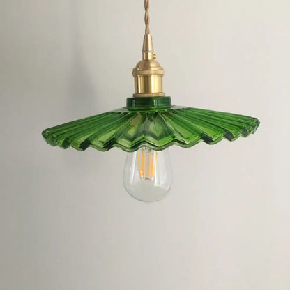 Vintage Style Single-Bulb Hanging Lamp: Textured Glass Pendant in Gold - Elegant Lighting Fixture