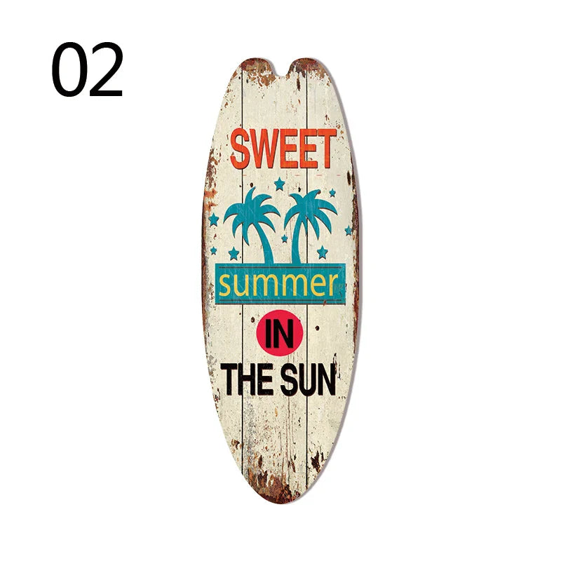 Vintage Surfboard Door Sign for Beach Home - Posters