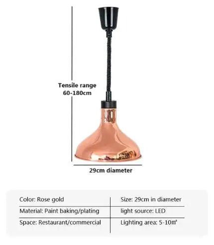 Vintage Telescopic Stainless Steel Buffet Heat Pendant Lamp - Decorbites
