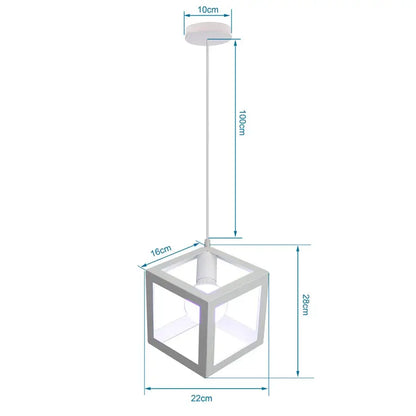 Vintage white metal dome shade loft pendant light with white cube glass panels for dining room decorbites dome shade