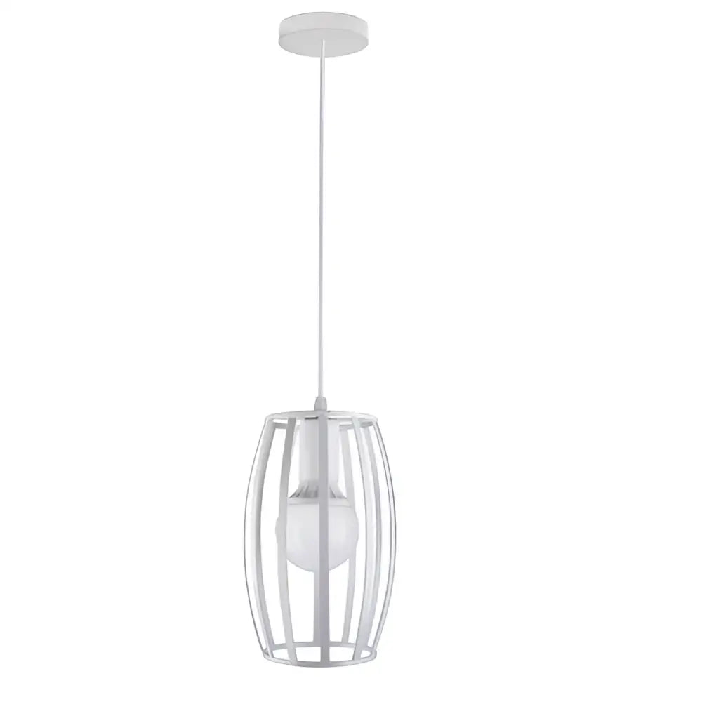 Vintage white metal dome shade loft pendant light with frosted glass bulb inside for dining room decorbites dome shade