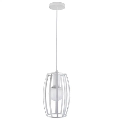 Vintage white metal dome shade loft pendant light with frosted glass bulb inside for dining room decorbites dome shade