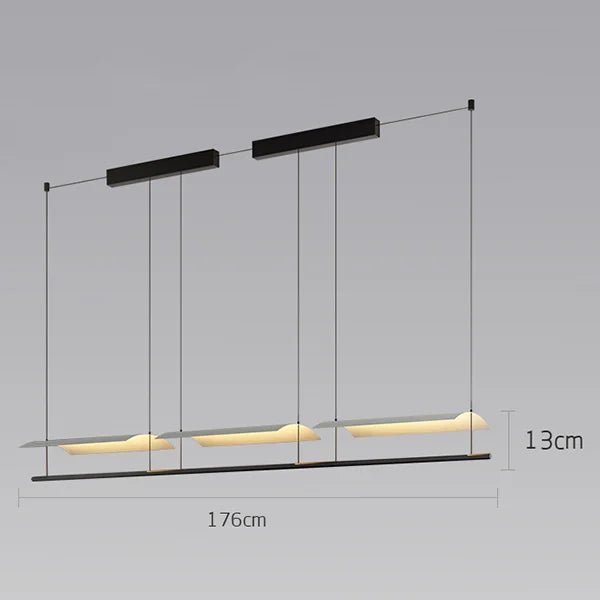 Wabi-Sabi Black Metal Acrylic Strip Pendant Light - Decorbites