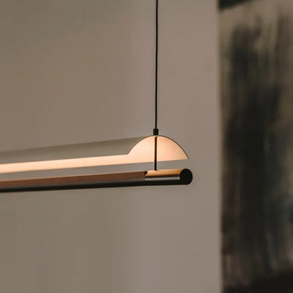 Wabi-Sabi Black Metal Acrylic Strip Pendant Light - Decorbites