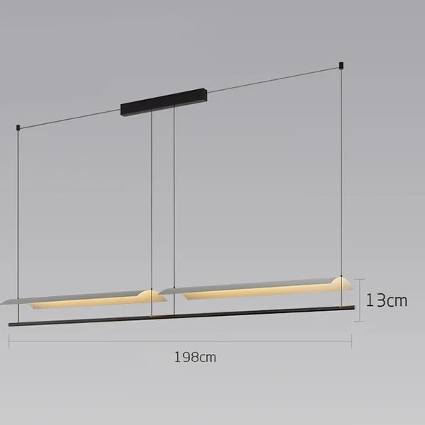 Wabi-Sabi Black Metal Acrylic Strip Pendant Light - Decorbites