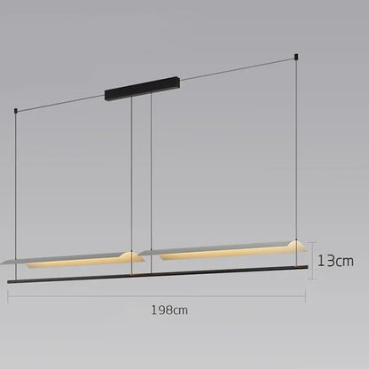 Wabi-Sabi Black Metal Acrylic Strip Pendant Light - Decorbites