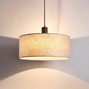 Warm-toned decorbites cream wabi-sabi chandelier lamp with beige fabric shade and dark wood accent for bedroom decor