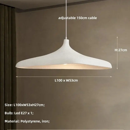 Wabi sabi cream pendant light with high polymer polystyrene and iron for dining room covering square meters