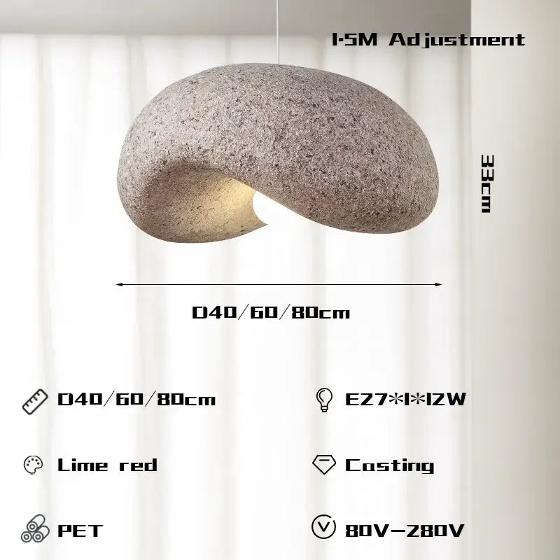 Gray textured stone cream style led chandelier with smooth curves and warm glow for living room decorbites cream style lighting