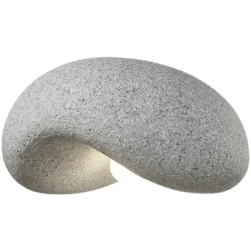 Gray smooth stone lamp with curved shape in wabi sabi cream style led chandelier for living room decorbites cream style