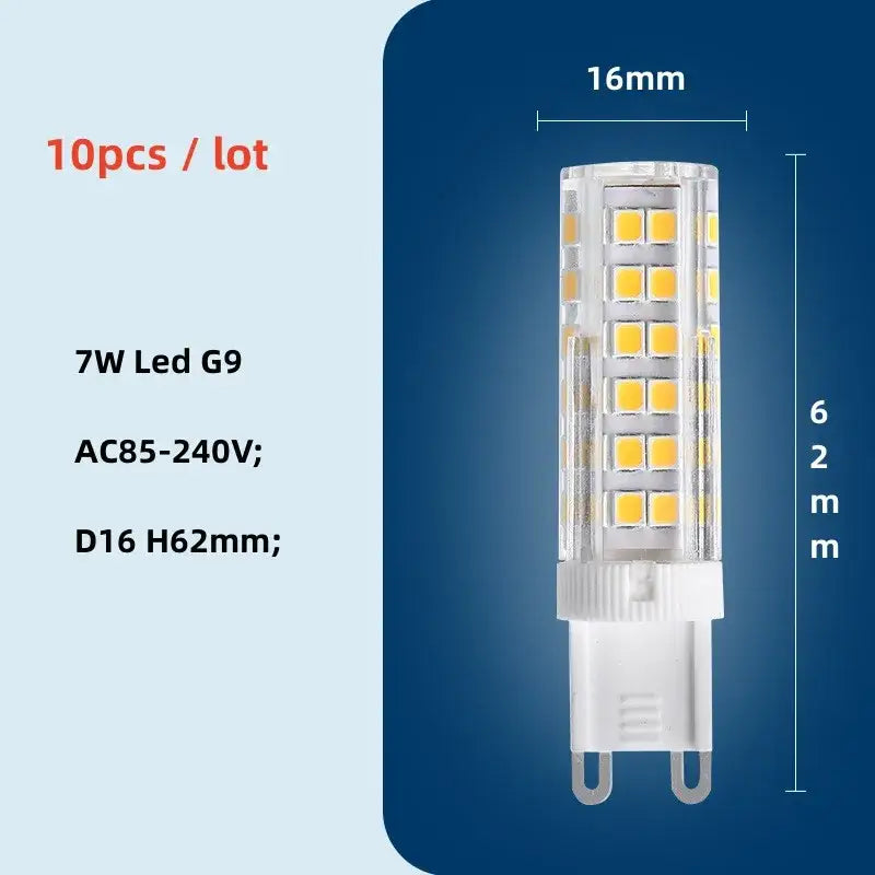 7w led g9 bulb with clear cylindrical body and white base for wabi sabi creamy white cloud led pendant lights bedroom lamp