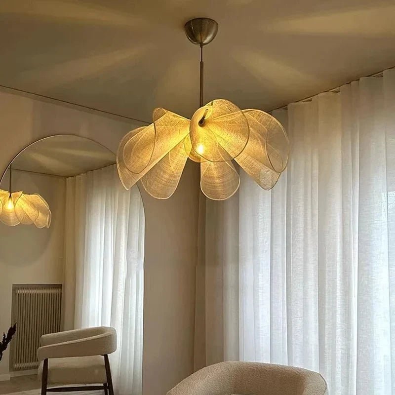 Wabi-Sabi Fabric Flower Pendant Light - Decorbites