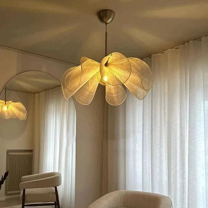 Wabi-Sabi Fabric Flower Pendant Light - Decorbites
