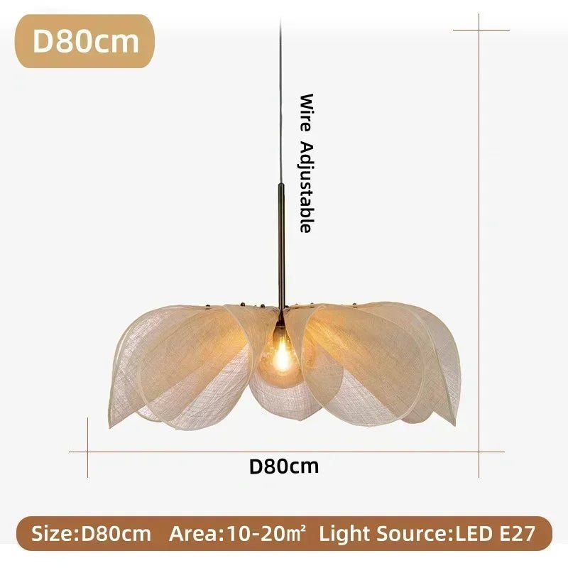 Wabi-Sabi Fabric Flower Pendant Light - Decorbites