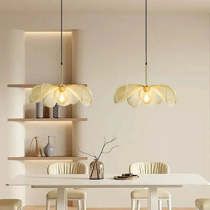 Wabi-Sabi Fabric Flower Pendant Light - Decorbites