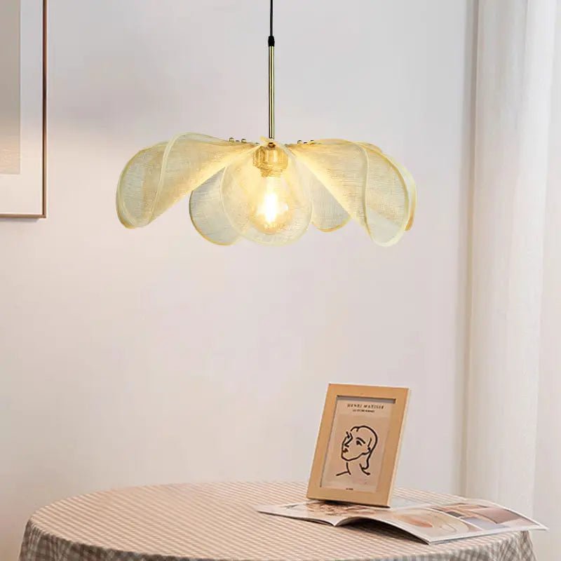 Wabi-Sabi Fabric Flower Pendant Light - Decorbites