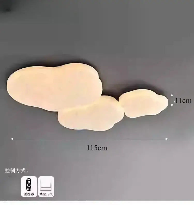 Modern cloud-shaped decorbites french cream silk ceiling light with soft warm glow and smooth matte finish for bedroom