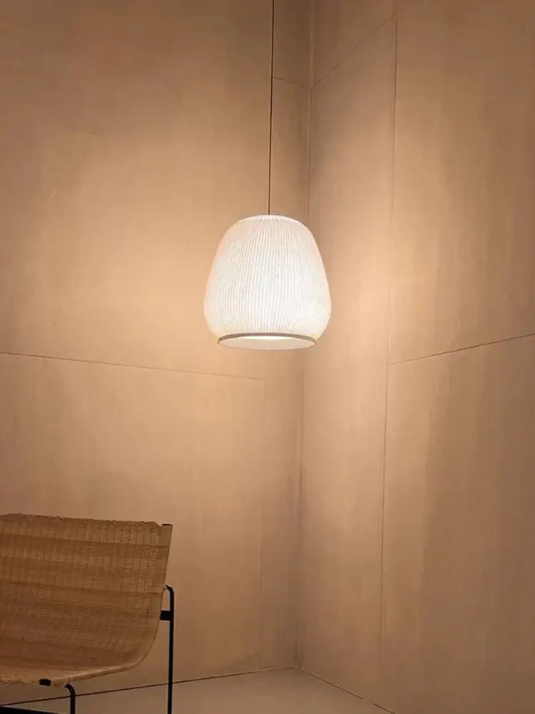 White ribbed fabric decorbites chandelier with soft glow hanging ceiling light luxury chandelier for bedroom decor