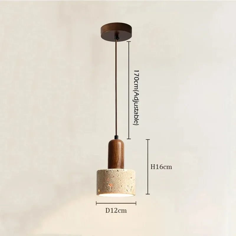 Wabi Sabi Travertine Stone Pendant Light in Yellow Marble - Decorbites