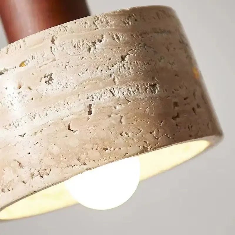 Wabi Sabi Travertine Stone Pendant Light in Yellow Marble - Decorbites