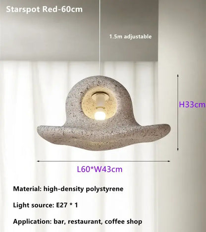 Wabi sabi white cloud island led chandelier bedroom pendant light with textured gray starspot red decorbites island led