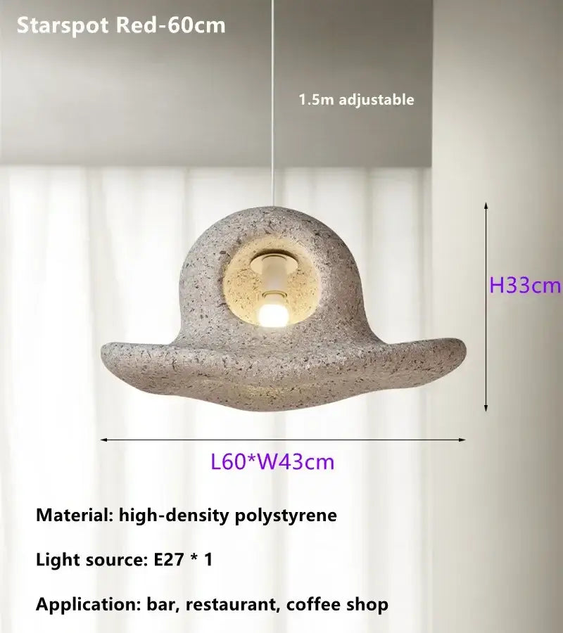 Wabi sabi white cloud island led chandelier bedroom pendant light with textured gray starspot red decorbites island led