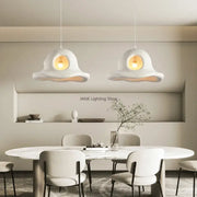 Two white matte cloud-shaped pendant lights from decorbites island led chandelier for bedroom decor
