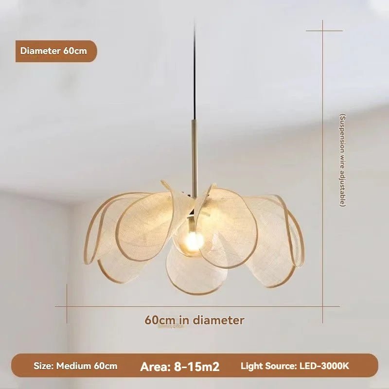 Wabi-Sabi White Fabric Flower Pendant Light - Decorbites