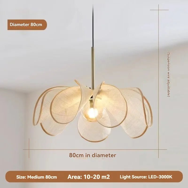 Wabi-Sabi White Fabric Flower Pendant Light - Decorbites