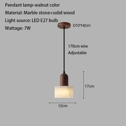 Wabi-Sabi White Marble Stone Pendant Light - Decorbites