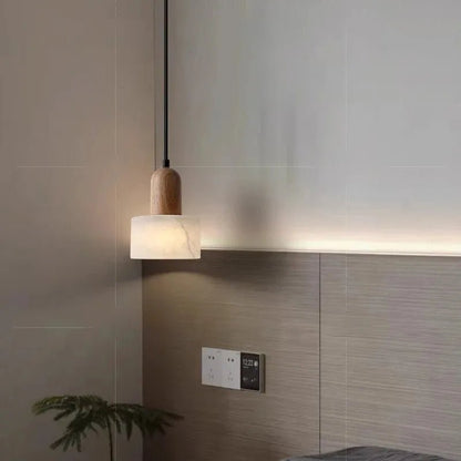 Wabi-Sabi White Marble Stone Pendant Light - Decorbites