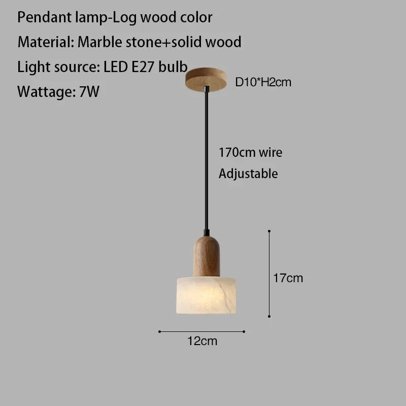 Wabi-Sabi White Marble Stone Pendant Light - Decorbites